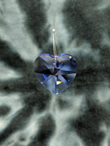 Purple Heart Hanging Crystal