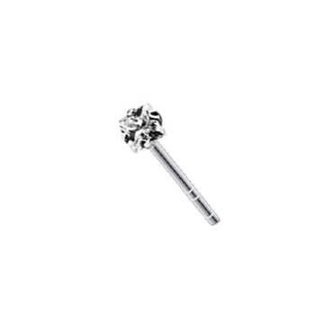 20G 2.5mm Square Prong Set Sterling Silver Bendable Nose Stud