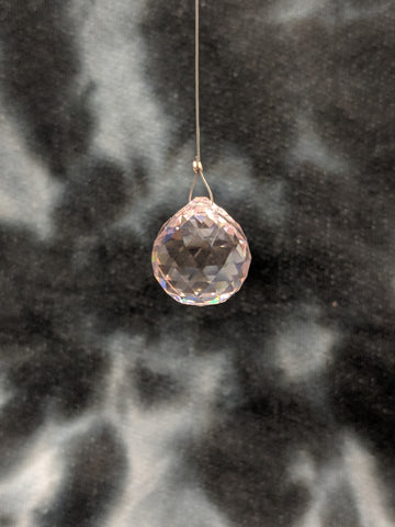 Pink Sphere Hanging Crystal