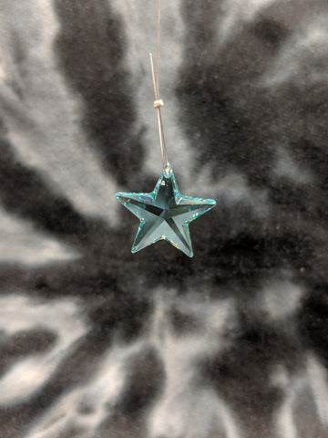 Teal Star Hanging Crystal