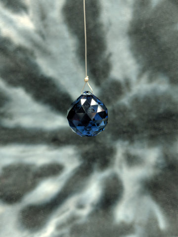 Dark Blue Sphere Hanging Crystal