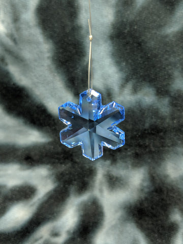 Blue Snowflake Hanging Crystal