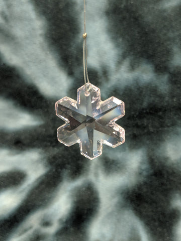Pink Snowflake Hanging Crystal