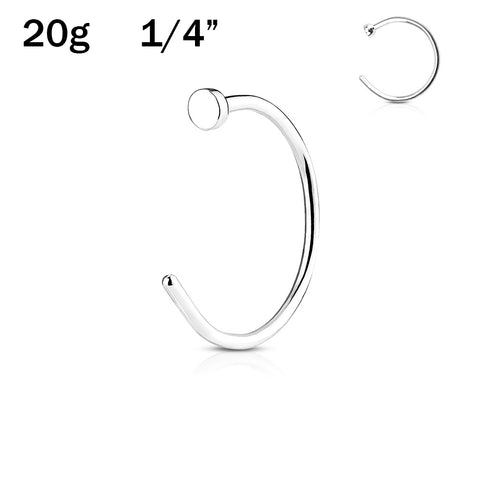 20G 1/4" 316L Surgical Steel Nose Hoop