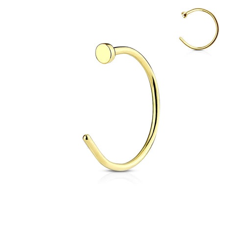 10K Gold Ion Plated 316L Surgical Steel Nose Hoop