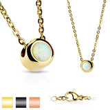 Stainless Steel Opal Necklace