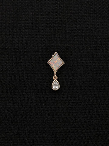 White Opal with Cubic Zirconia